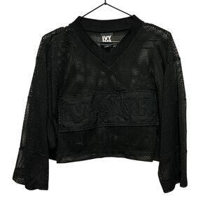 IVY PARK Mesh FIsh Net  Cropped Black Top Size S Beyonce Athletic